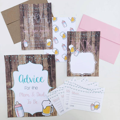 A Baby is Brewing Thank You Card, Beer Baby Shower Thank You, Baby Shower Thank You, Baby Shower BBQ Thank You Card, Rustic Thank You Card