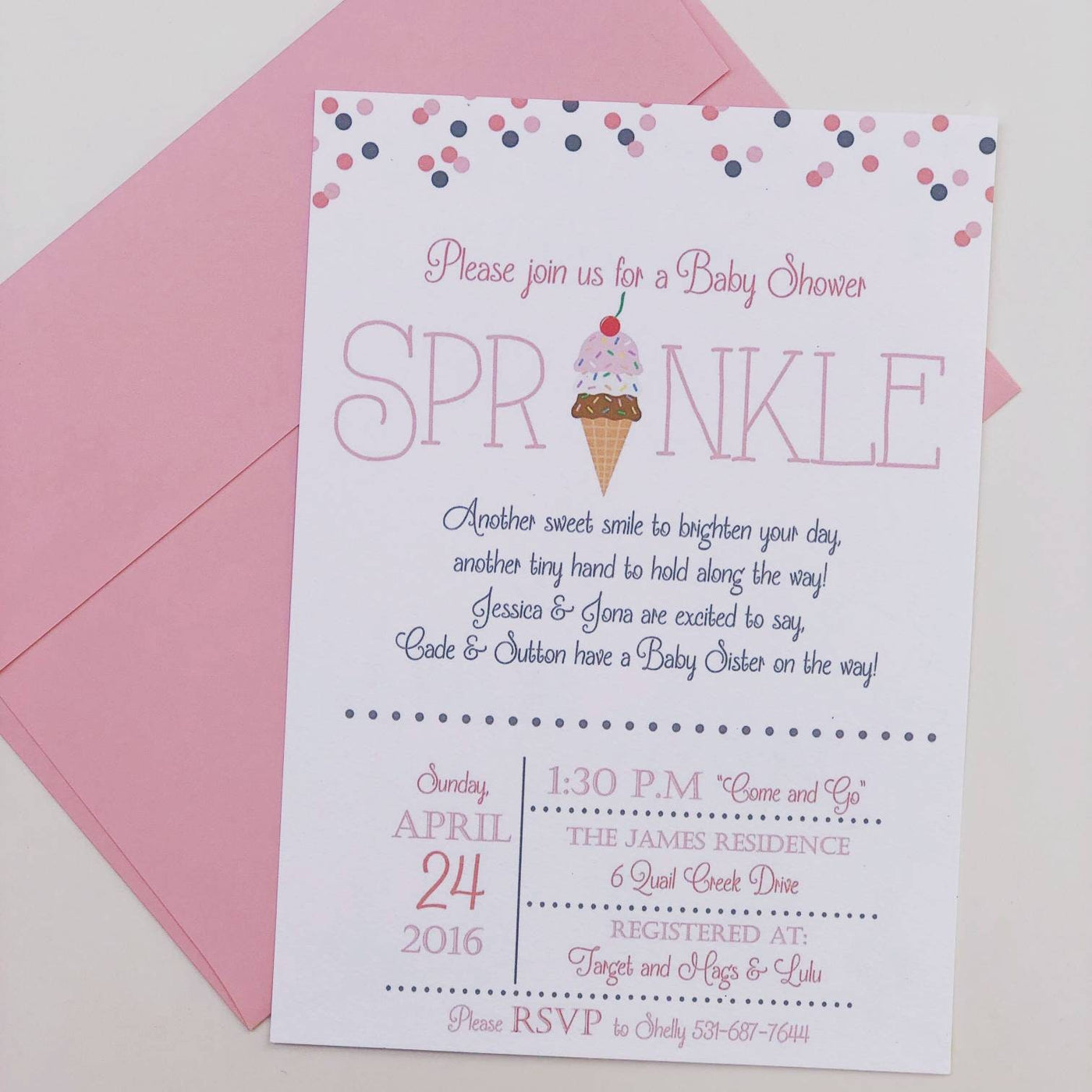 Ice Cream Sprinkle Baby Shower Invitation, Sprinkle Invitation, Ice Cream Sprinkles Invite, Gender Neutral Baby Shower Invite, Baby Shower