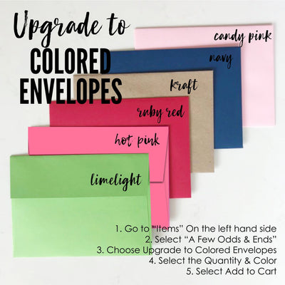 ADD ON ONLY* Upgrade to Colored Envelopes with My Order