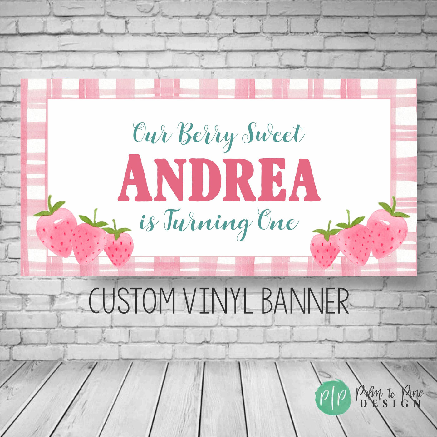 Strawberry Birthday Banner, berry first birthday Banner, strawberry Birthday Photo Backdrop, Strawberry Vinyl Banner, Berry First Birthday