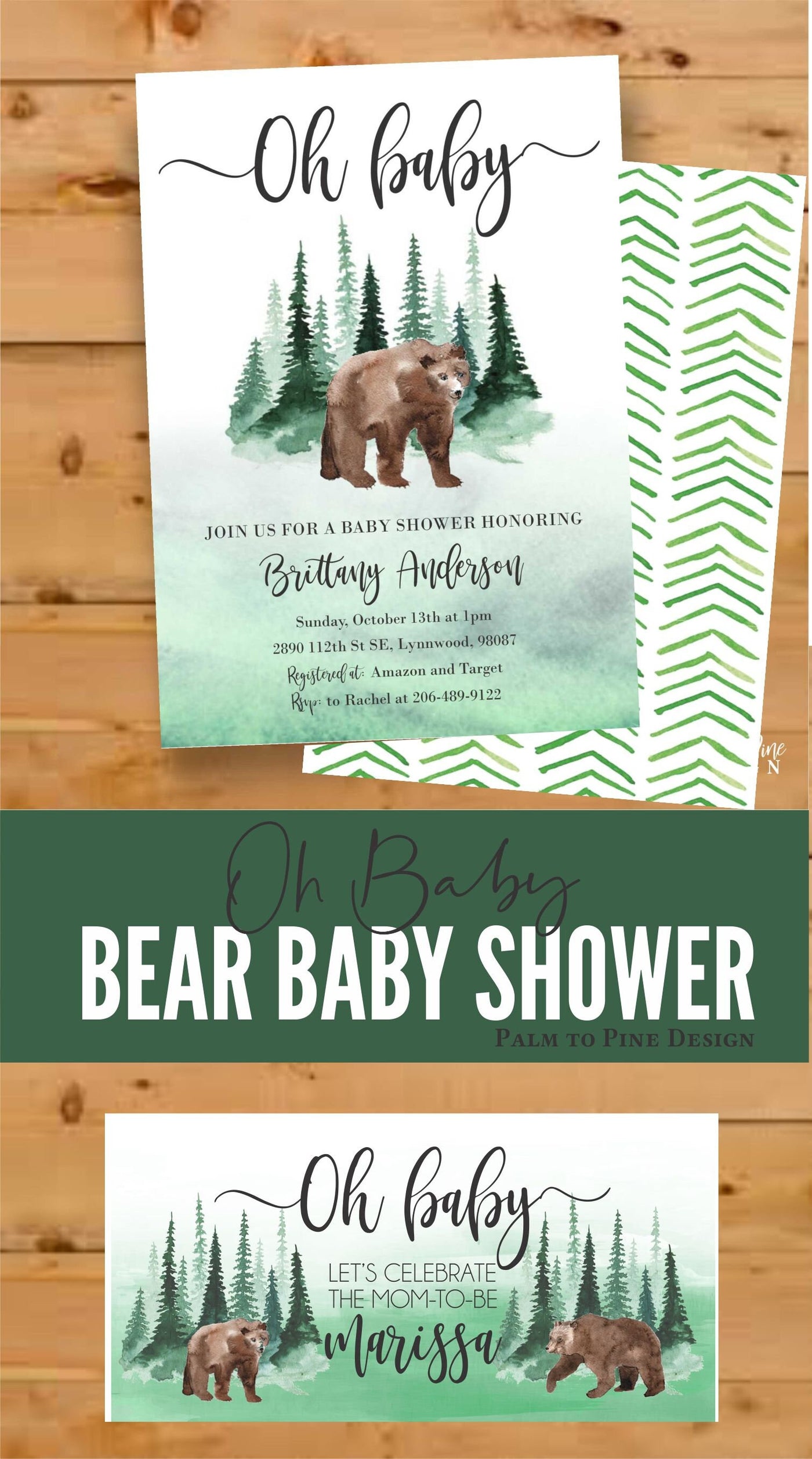 Baby Bear shower Banner, Bear Baby Shower Decor, Bear Baby Shower, Woodland baby shower banner, Forest baby shower decor, outdoor banner