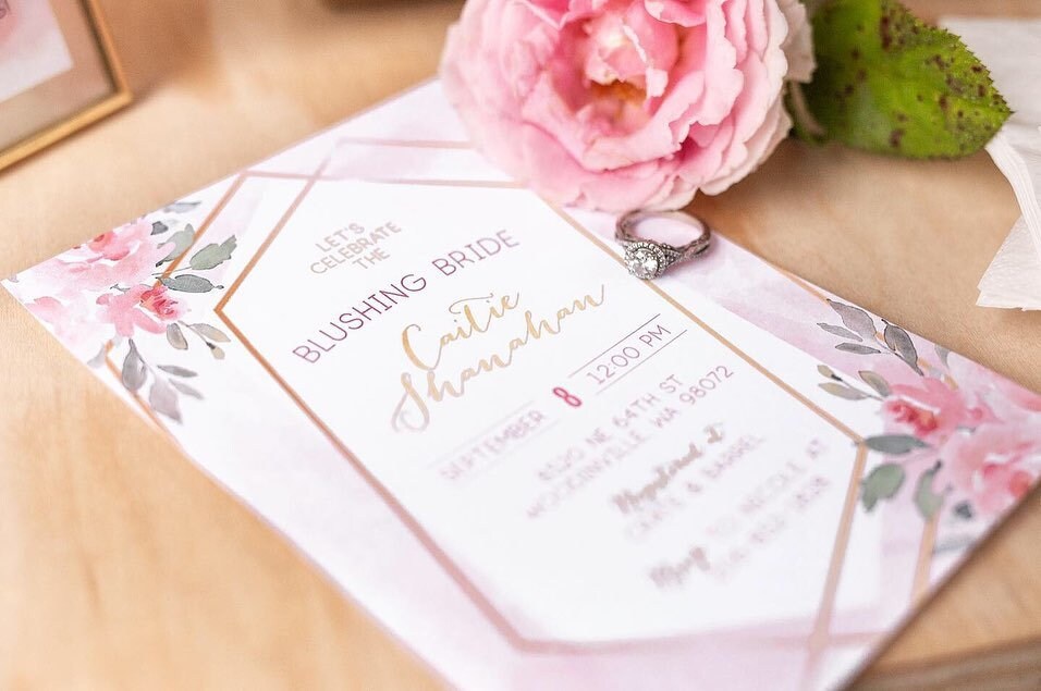 Blushing Bridal shower invitation, Floral Bridal Shower Invitation, Blush Bridal Shower Invite, Blush and Gold Bridal Shower, Watercolor
