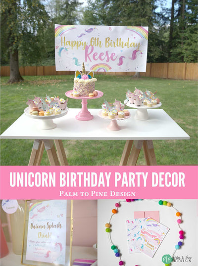 Unicorn Birthday Banner, Unicorn Birthday Party, Unicorn Birthday Backdrop, Unicorn banner, Unicorn Party Decoration, Unicorn Photo Backdrop