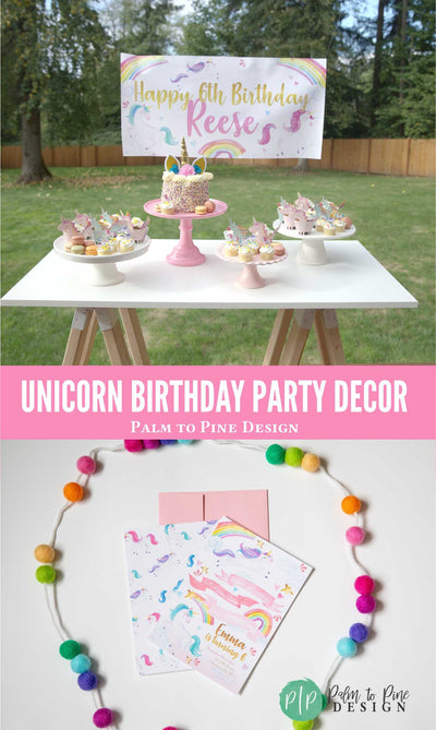 Unicorn Birthday Banner, Unicorn Birthday Party, Unicorn Birthday Backdrop, Unicorn banner, Unicorn Party Decoration, Unicorn Photo Backdrop