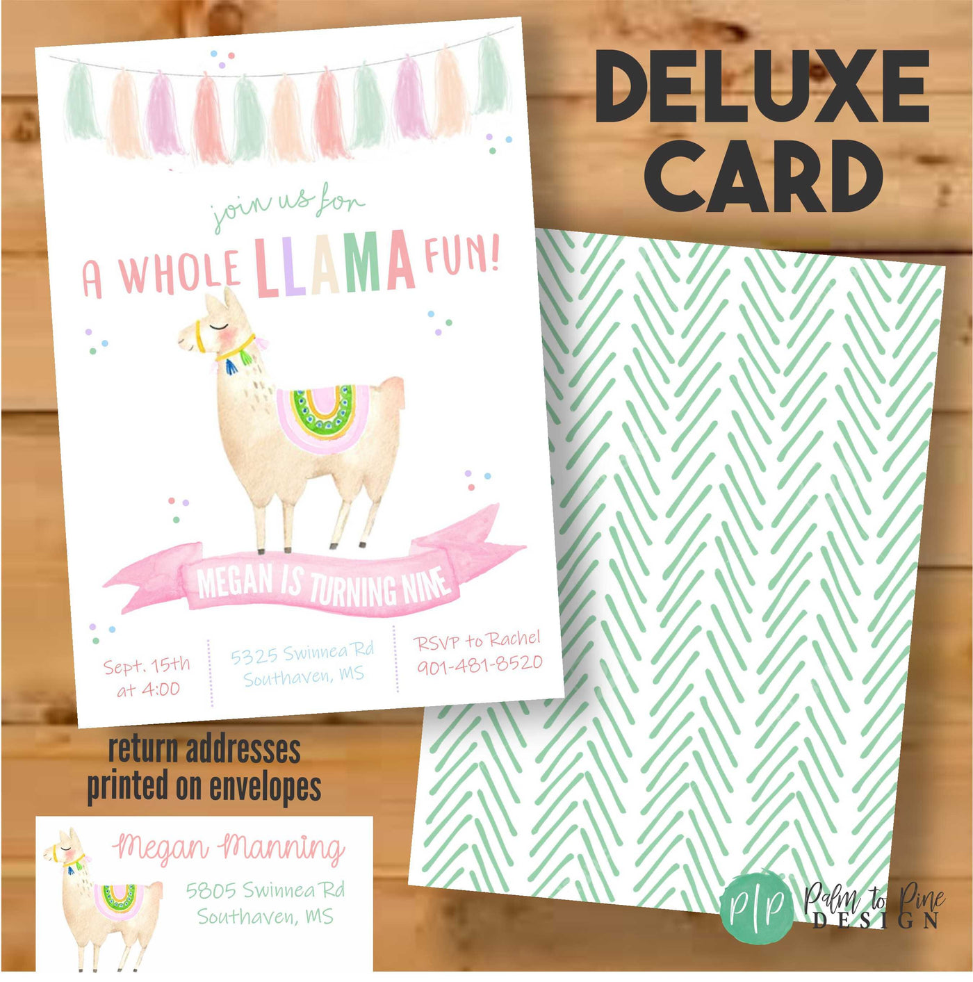 llama invitation, llama fun birthday invitation, llama fiesta birthday, Whole llama fun party, Watercolor, Llama Party, Llama First Birthday