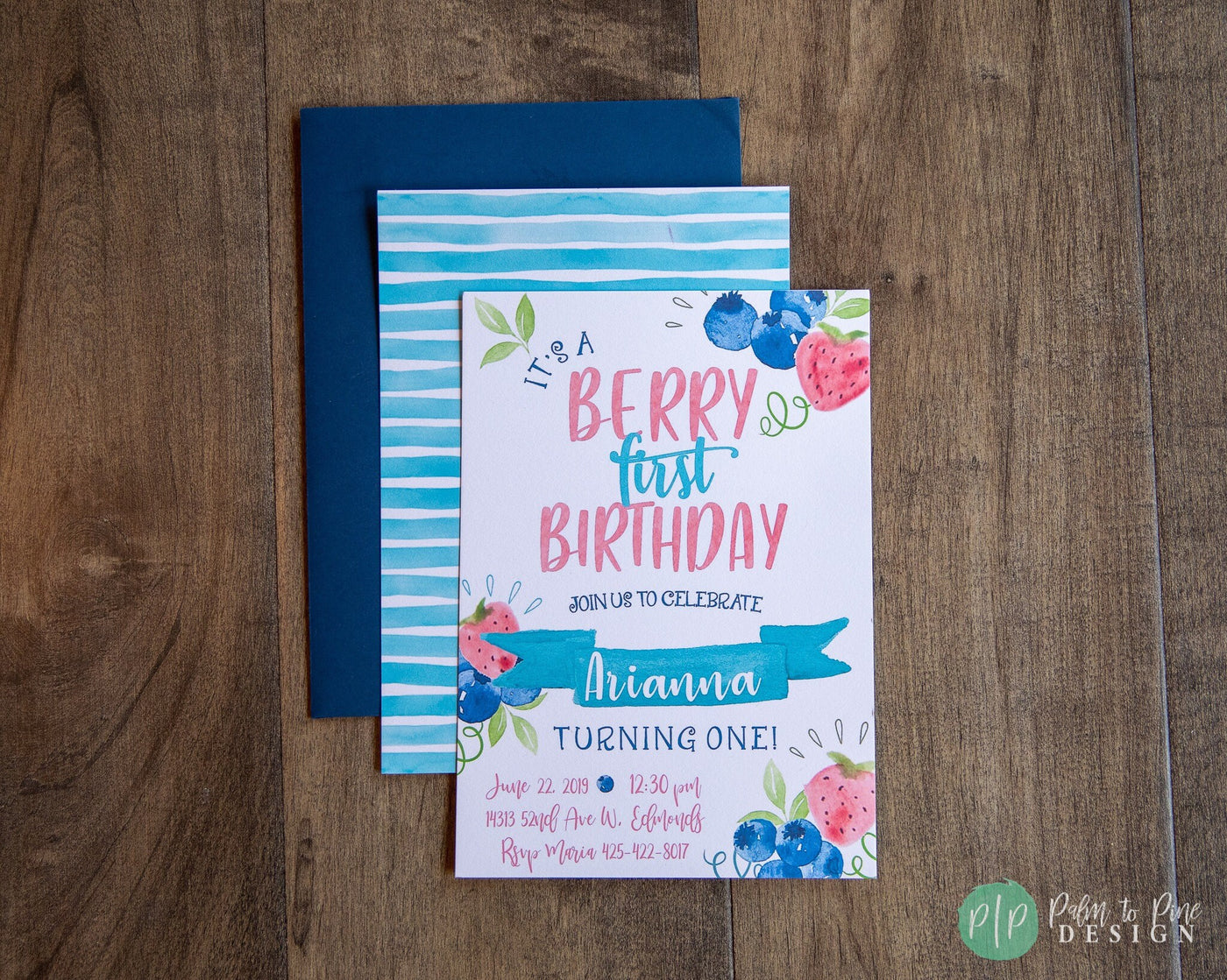 Berry Birthday Invite, Strawberry Birthday Invite, Picnic invitation, Berry Sweet Birthday, Berry First, Blueberry Invite, First Birthday