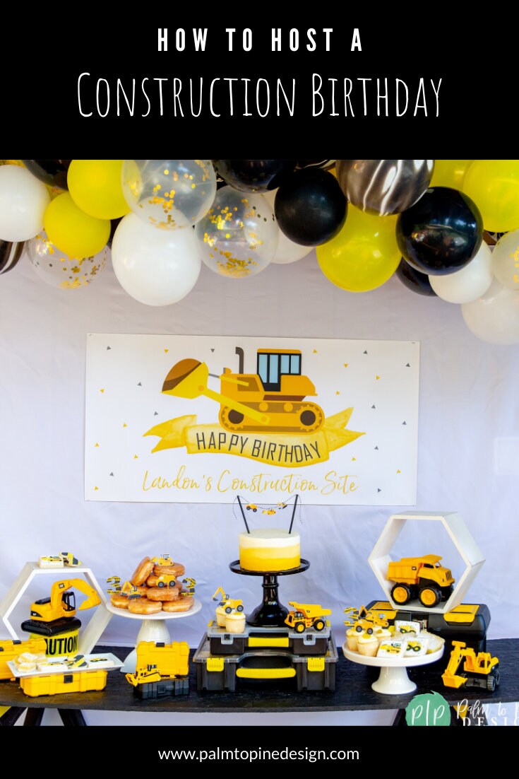 Construction Birthday Banner, image size:735x1102