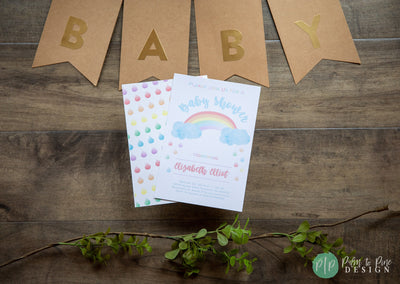 Rainbow Baby Shower Invitation, Rainbow Invitation, Rainbow Sprinkle Invite, Gender Neutral Baby Shower Invite, Baby Shower, Watercolor