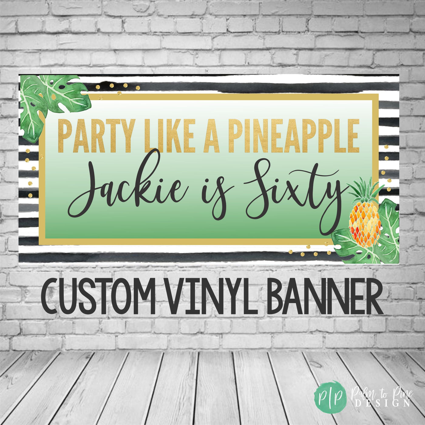 Pineapple Birthday Banner, Adult Birthday Party Decor, Luau Party Decor, Pineapple Birthday Banner Backdrop, 50th Birthday Banner, 40th