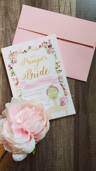 Spa Invitation, Bridal Shower Invitation, Bridal Shower Invite, Floral Watercolor, Spa Day Invitation, Spa Bridal Shower, Spa Baby Shower