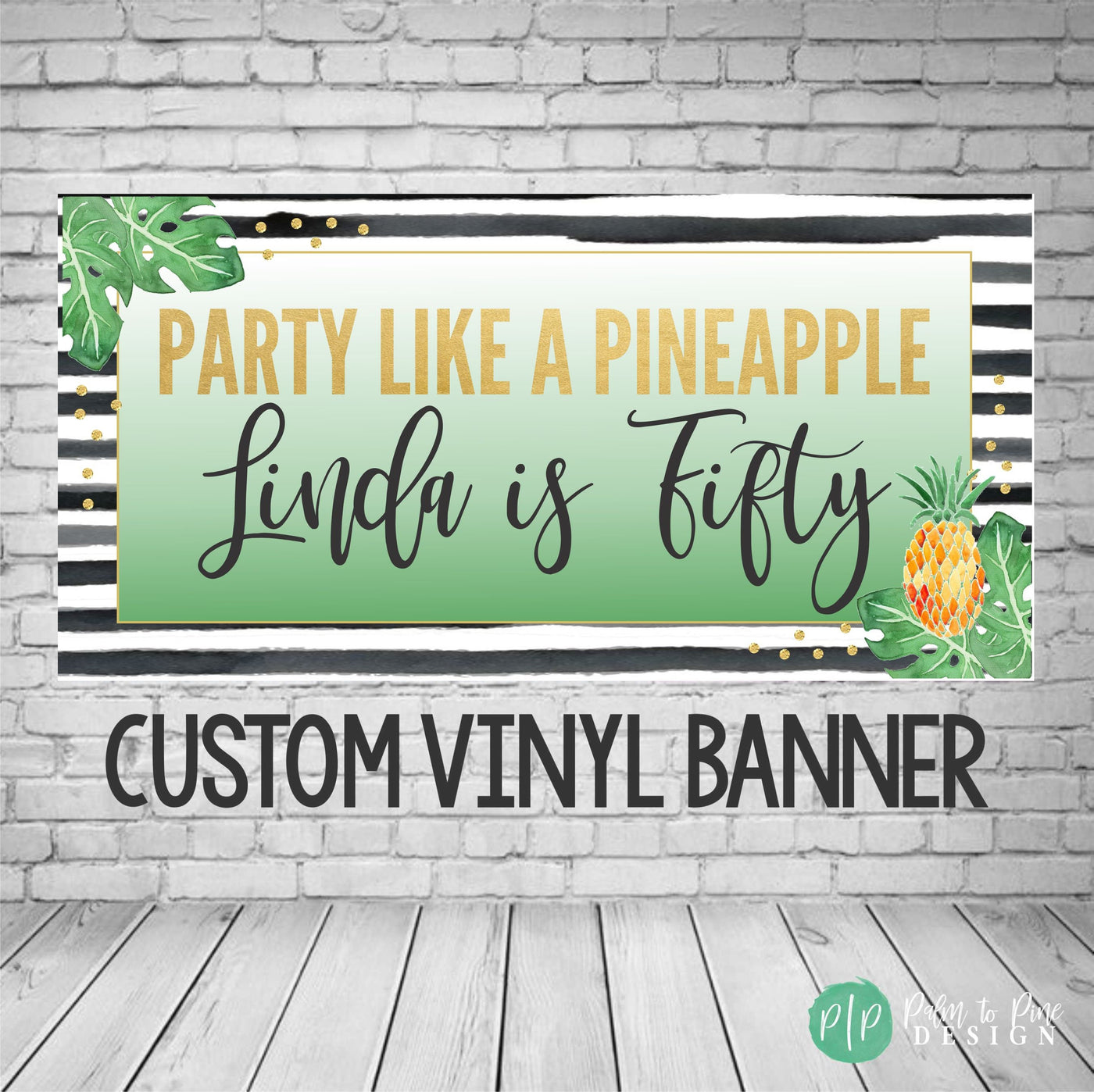 Pineapple Birthday Banner, Adult Birthday Party Decor, Luau Party Decor, Pineapple Birthday Banner Backdrop, 50th Birthday Banner, 40th