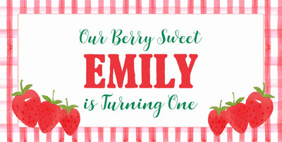 Strawberry Birthday Banner, berry first birthday Banner, strawberry Birthday Photo Backdrop, Strawberry Vinyl Banner, Berry First Birthday