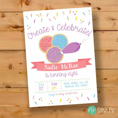 Cookie Decorating Party, Cookie Invite, Milk and Cookies Birthday Invitation, Milk and Cookies Birthday Party Invite, Cookie Party Invite
