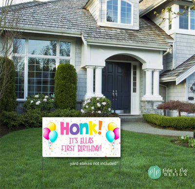 Honk Birthday Banner, Honk birthday sign, yard banner, happy birthday banner for yard, birthday yard decorations, girl birthday banner, pink