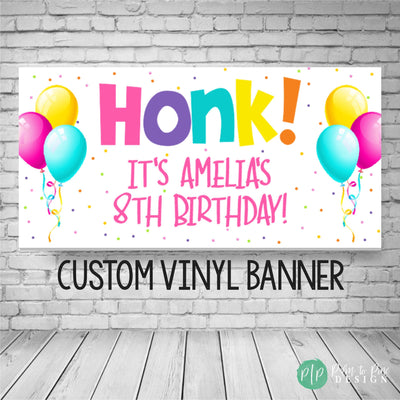 Honk Birthday Banner, Honk birthday sign, yard banner, happy birthday banner for yard, birthday yard decorations, girl birthday banner, pink