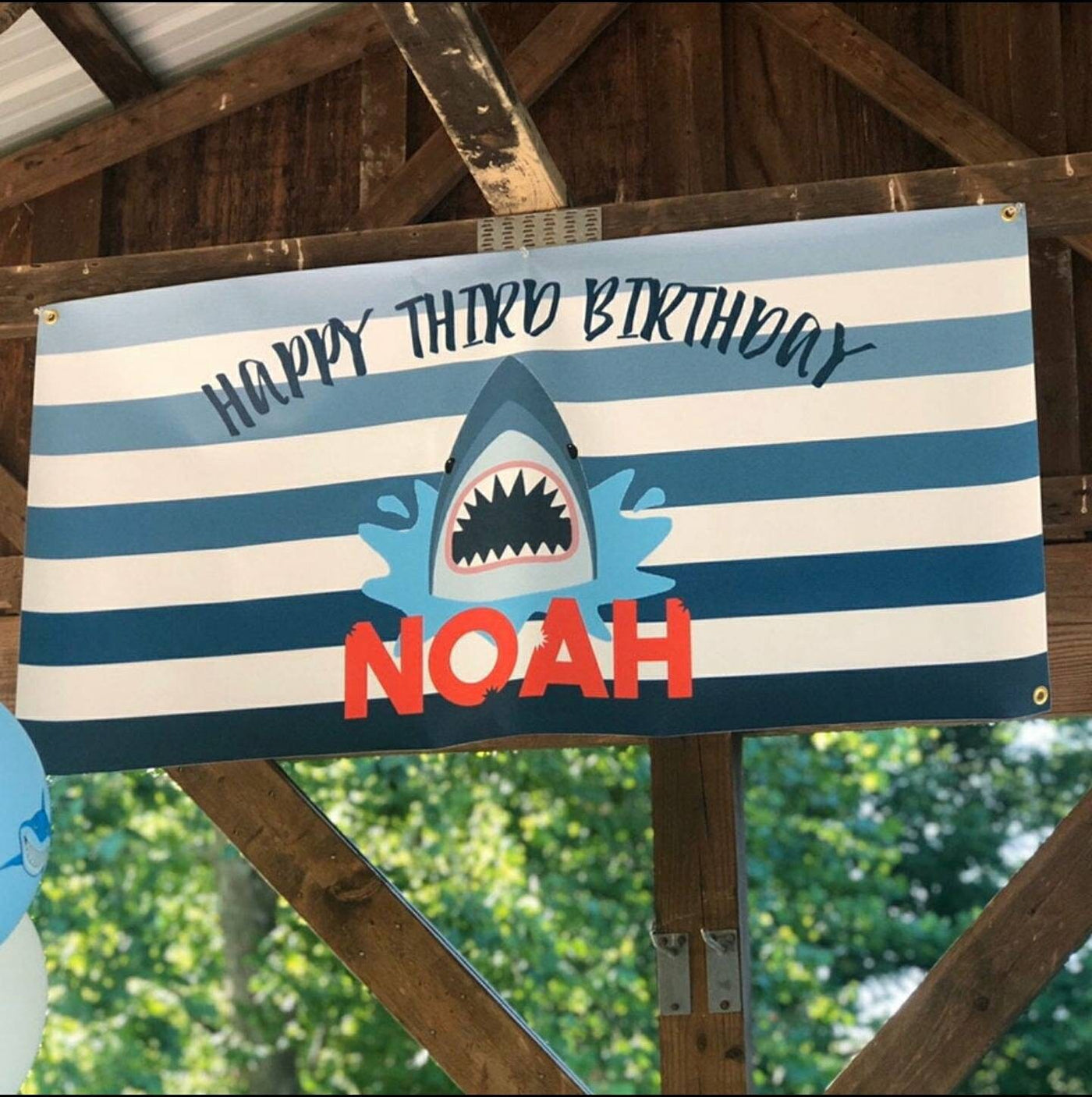 Shark Birthday Banner, Baby Shark Party Decor, Shark Birthday Decoration, Shark Backdrop, Birthday Banner, Vinyl Banner Custom, Boy Birthday