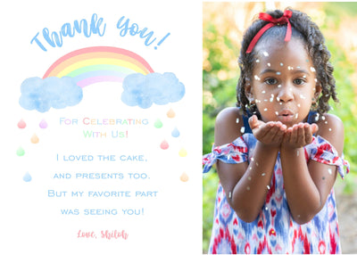 Rainbow Birthday Thank You Card