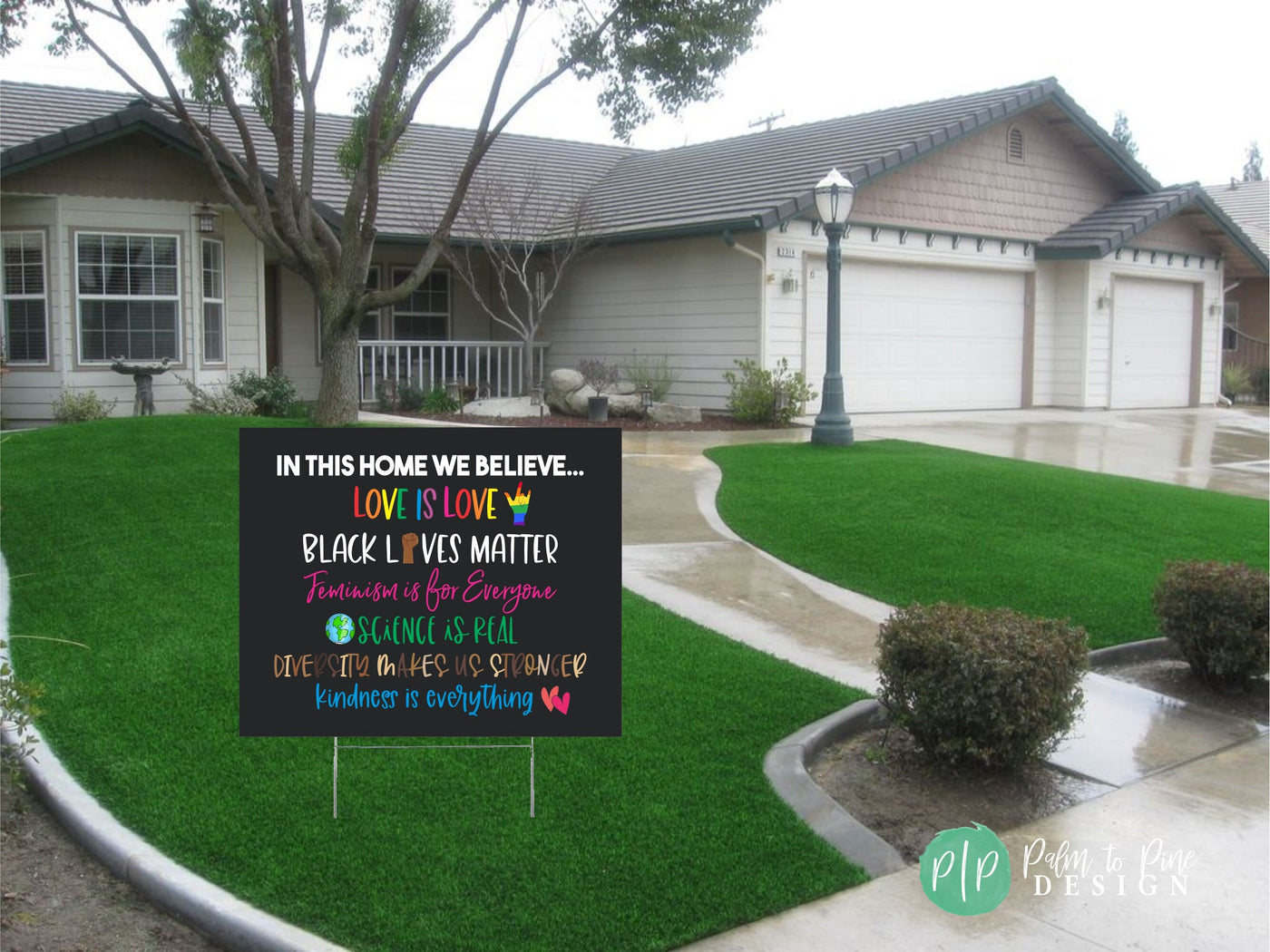 In this House yard sign, In this house we believe, social justice yard sign, Black lives matter sign for yard, love is love sign, BLM sign