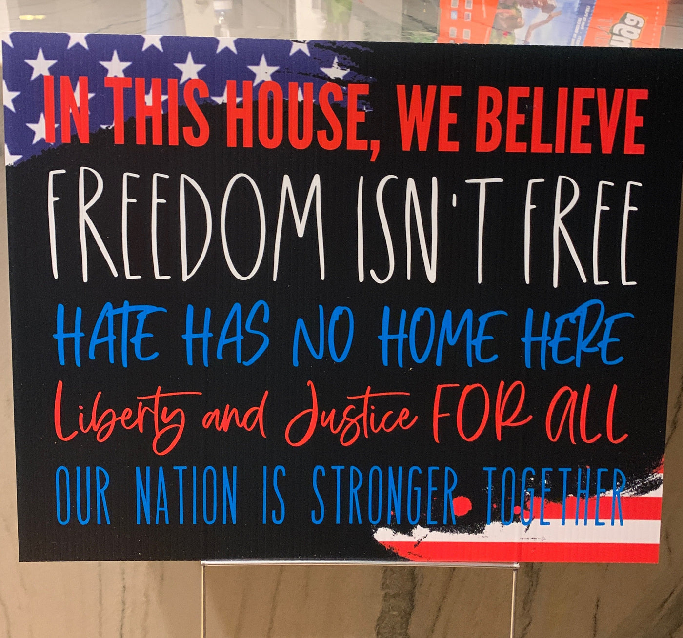 In this House yard sign, In this house we believe, social justice yard sign, patriotic sign, anti-racism, kindness sign, human rights sign