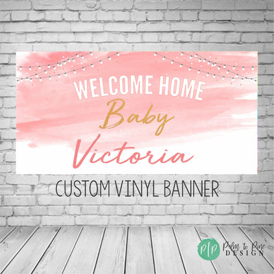 Welcome Home Baby Banner, Welcome home baby yard sign, It's a girl yard sign, New baby yard sign, It's a girl banner, New baby welcome sign