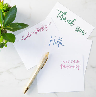 Personalized Stationery Set, Custom Stationery Note cards, Personalized Stationary Cards for women, personalized thank you cards with name