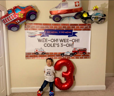 Emergency Vehicles Birthday Banner, Firefighter Party Decor, Rescue Cars Birthday, Boy Birthday Banner, Birthday Banner, Rescue Vehicles