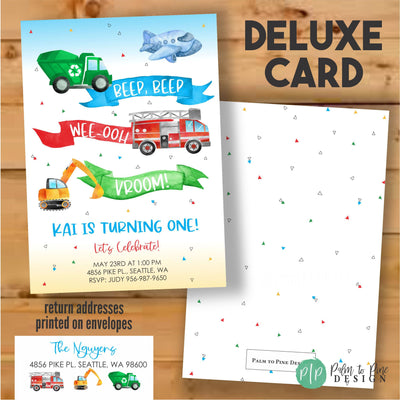 Things that Go invitation, Transportation birthday invite, Boy Birthday Invitation, Vehicles Birthday invite, things that go birthday invite