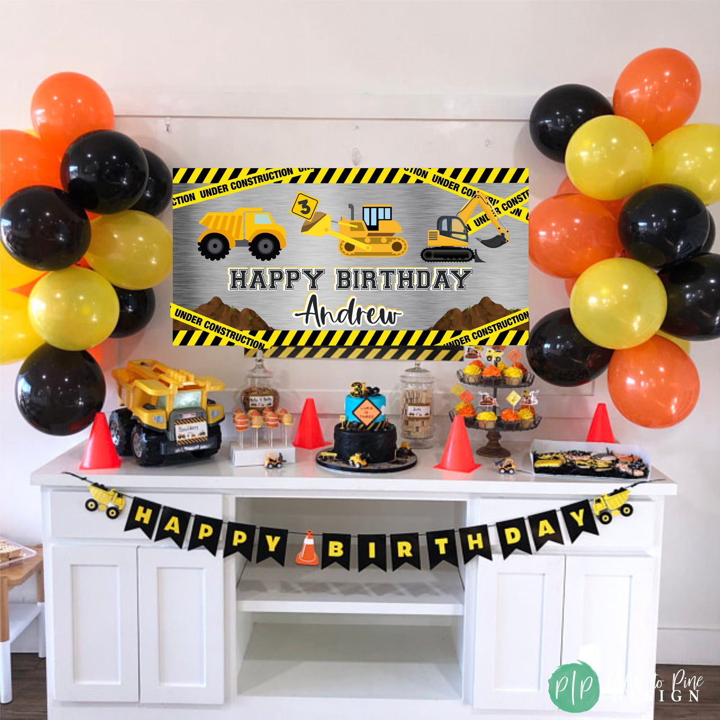 Construction Birthday Banner, Construction Party Decorations, Construction Birthday Party, Construction Backdrop, Construction Party Decor