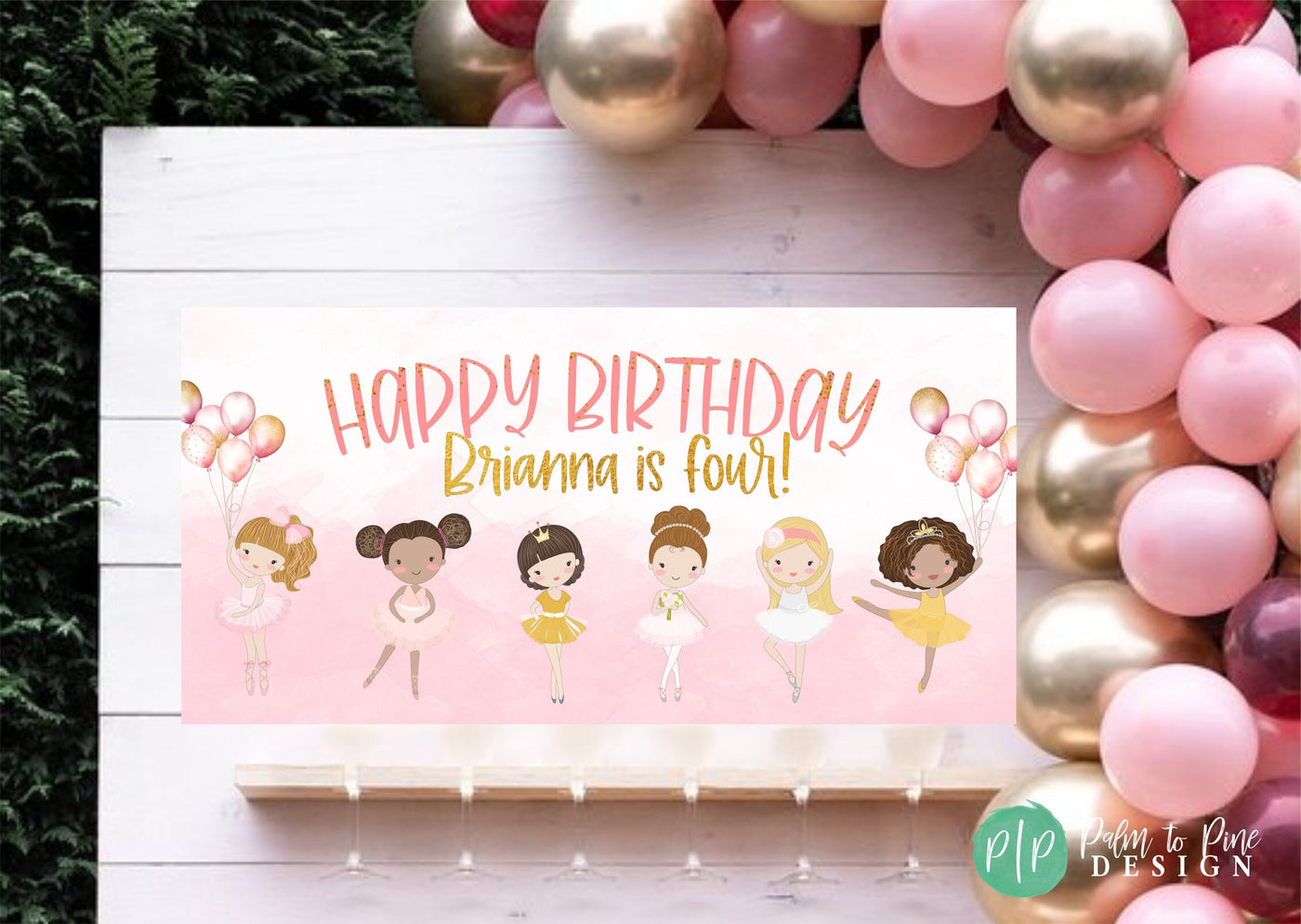 Ballerina Birthday Banner, Ballerina Birthday Party, Ballet Birthday Backdrop, Ballerina banner, Ballerina Party Decoration, Ballet decor