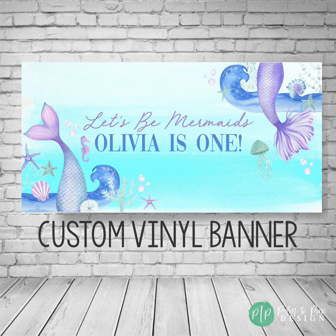 Mermaid Birthday Banner, Mermaid Birthday Party, Mermaid banner, Under the sea Decoration, Mermaid Backdrop, Watercolor mermaid birthday