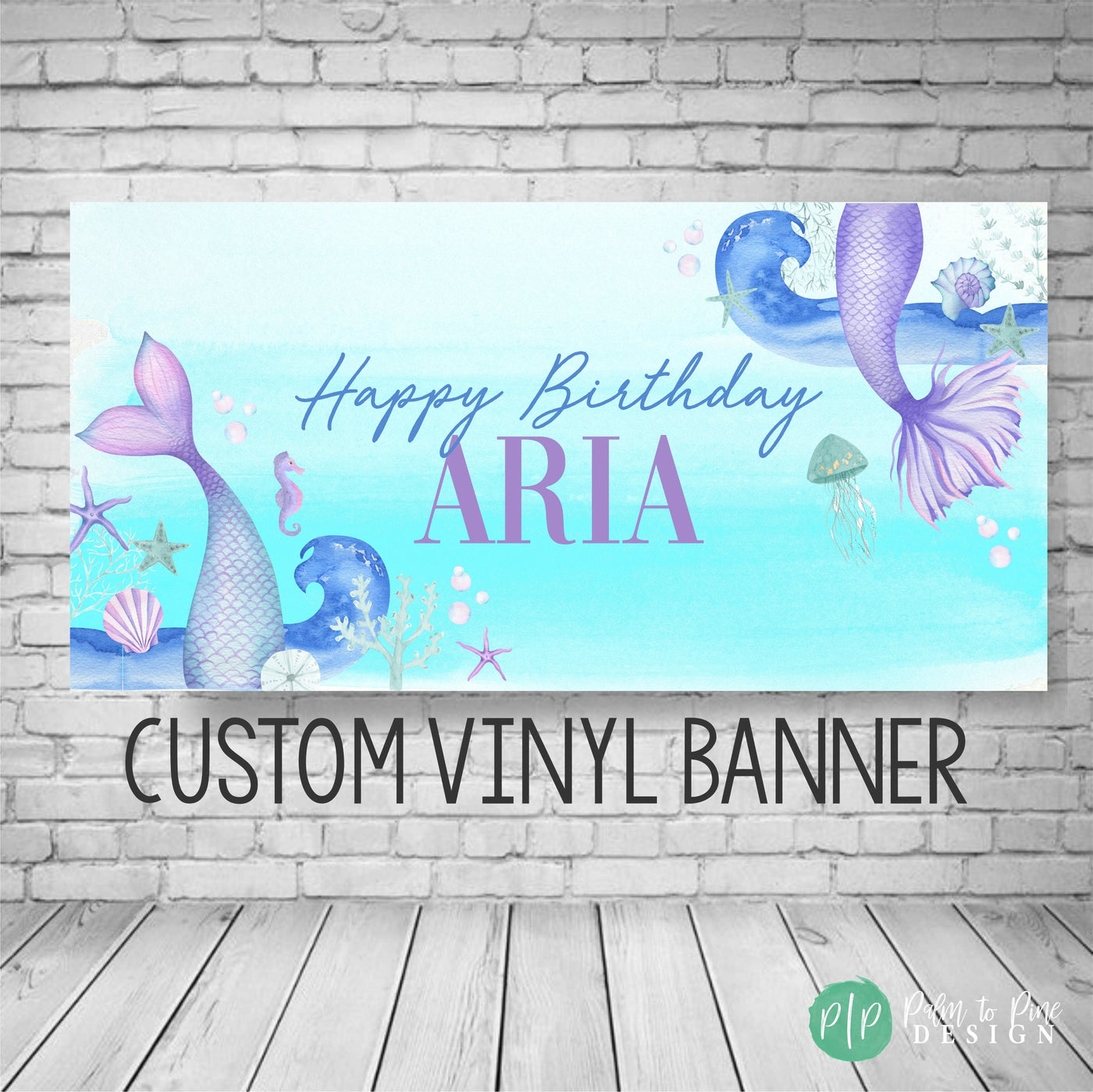 Mermaid Birthday Banner, Mermaid Birthday Party, Mermaid banner, Under the sea Decoration, Mermaid Backdrop, Watercolor mermaid birthday