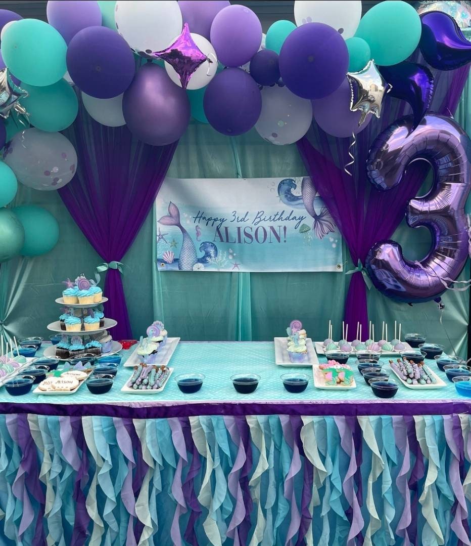 Mermaid Birthday Banner, Mermaid Birthday Party, Mermaid banner, Under the sea Decoration, Mermaid Backdrop, Watercolor mermaid birthday