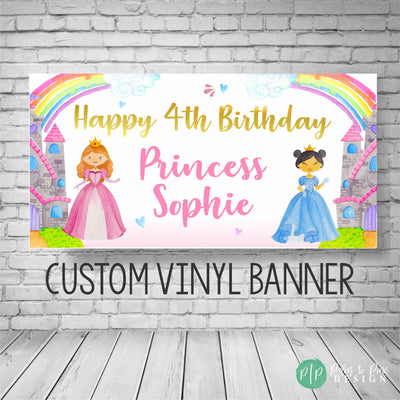 Princess Birthday Banner, Princess Birthday Party, Princess Birthday Backdrop, Princess banner, Princess Party Decor Princess Photo Backdrop