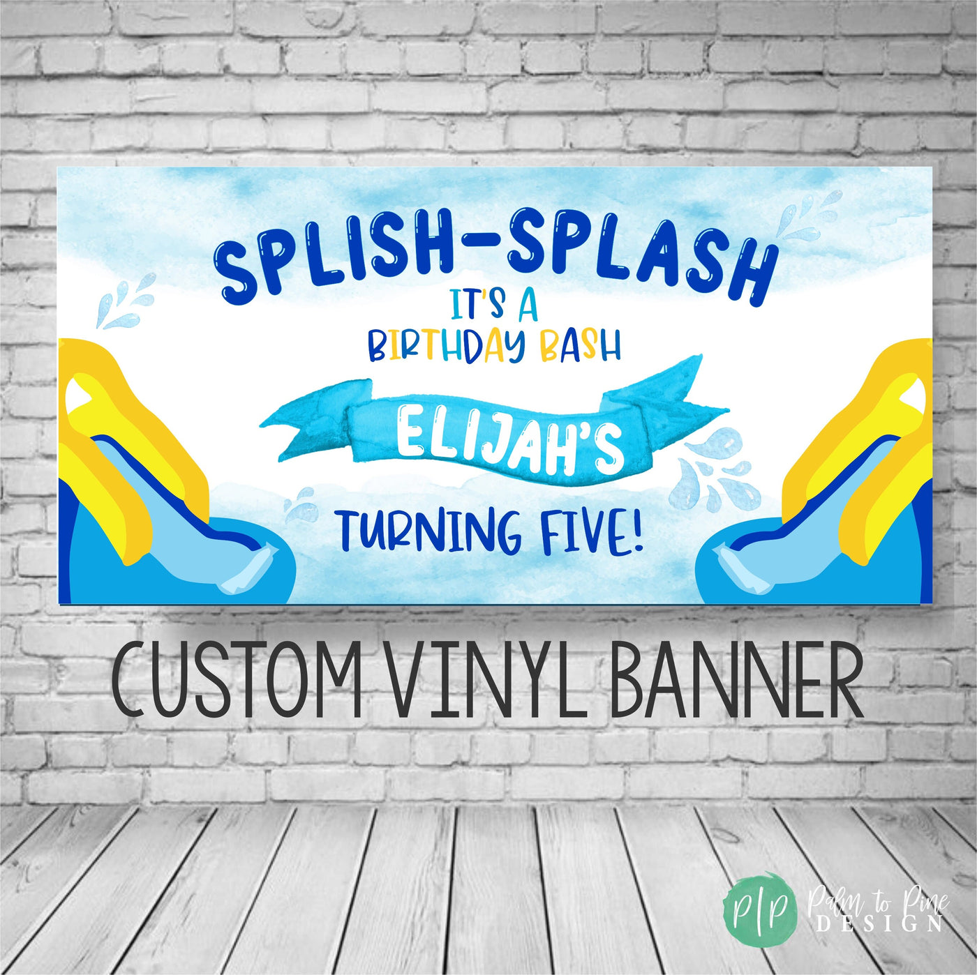 Splash Pad Birthday Banner, Splish Splash Birthday, Waterslide Birthday Party, Splash Party, Splash Party Decor, Pool Party Birthday Banner