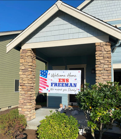 Welcome home military banner, Welcome home military sign, Memorial day banner, Military banner, patriotic banner, vinyl banner, yard sign