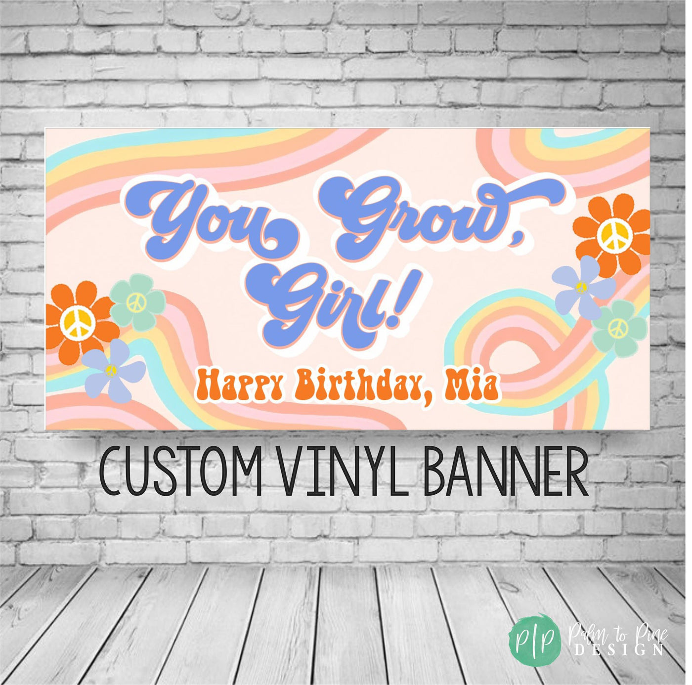 Groovy Birthday Banner, two groovy birthday, Hippie banner, Two Groovy Banner, Flower Child Birthday Decor, Groovy banner, groovy backdrop