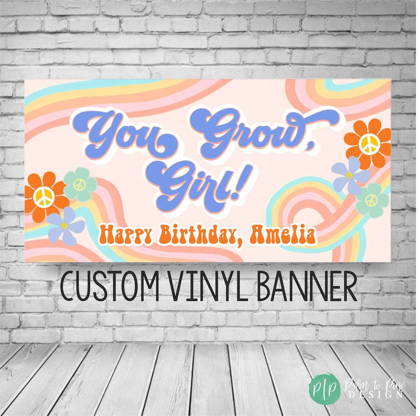 Groovy Birthday Banner, two groovy birthday, Hippie banner, Two Groovy Banner, Flower Child Birthday Decor, Groovy banner, groovy backdrop