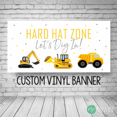 Construction Birthday Banner, Construction Party Decor, Construction Birthday Party, Construction Party Decorations, Hard Hat Zone Banner