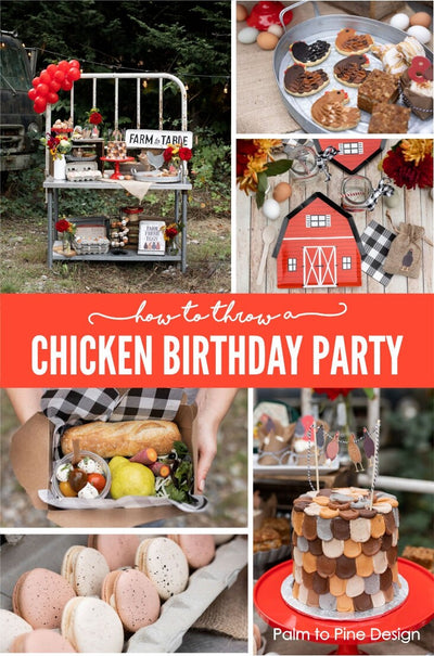 Chicken Birthday Banner, Barnyard Party Decor, Farm Birthday, This Chick is One Party, Farm Party Birthday Decor, Chicken Birthday Decor