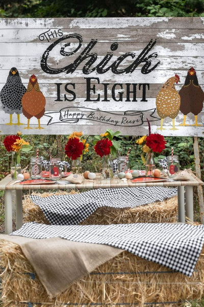 Chicken Birthday Banner, Barnyard Party Decor, Farm Birthday, This Chick is One Party, Farm Party Birthday Decor, Chicken Birthday Decor