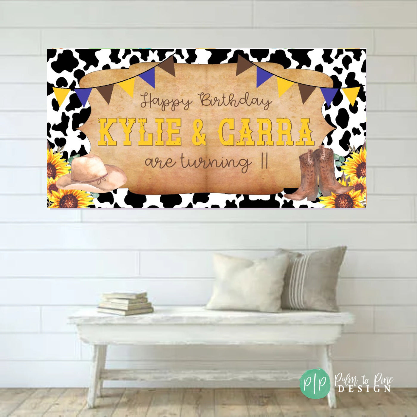 Cowboy Birthday Banner, Cowboy Party Decor, Cowgirl Birthday, Western Birthday Banner, Birthday Banner, My First Rodeo, My Second Rodeo, Cow