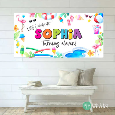 Summer Fun Birthday Banner, Splish Splash Birthday, Everything Summer Birthday Party, Splash Party Summer Decor, Pool Party Birthday Banner