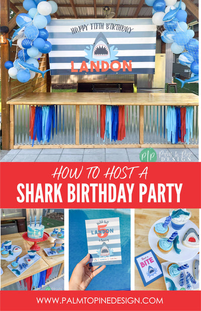 Shark Birthday Banner, Baby Shark Party Decor, Shark Birthday Decoration, Shark Backdrop, Birthday Banner, Vinyl Banner Custom, Boy Birthday