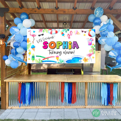 Summer Fun Birthday Banner, Splish Splash Birthday, Everything Summer Birthday Party, Splash Party Summer Decor, Pool Party Birthday Banner