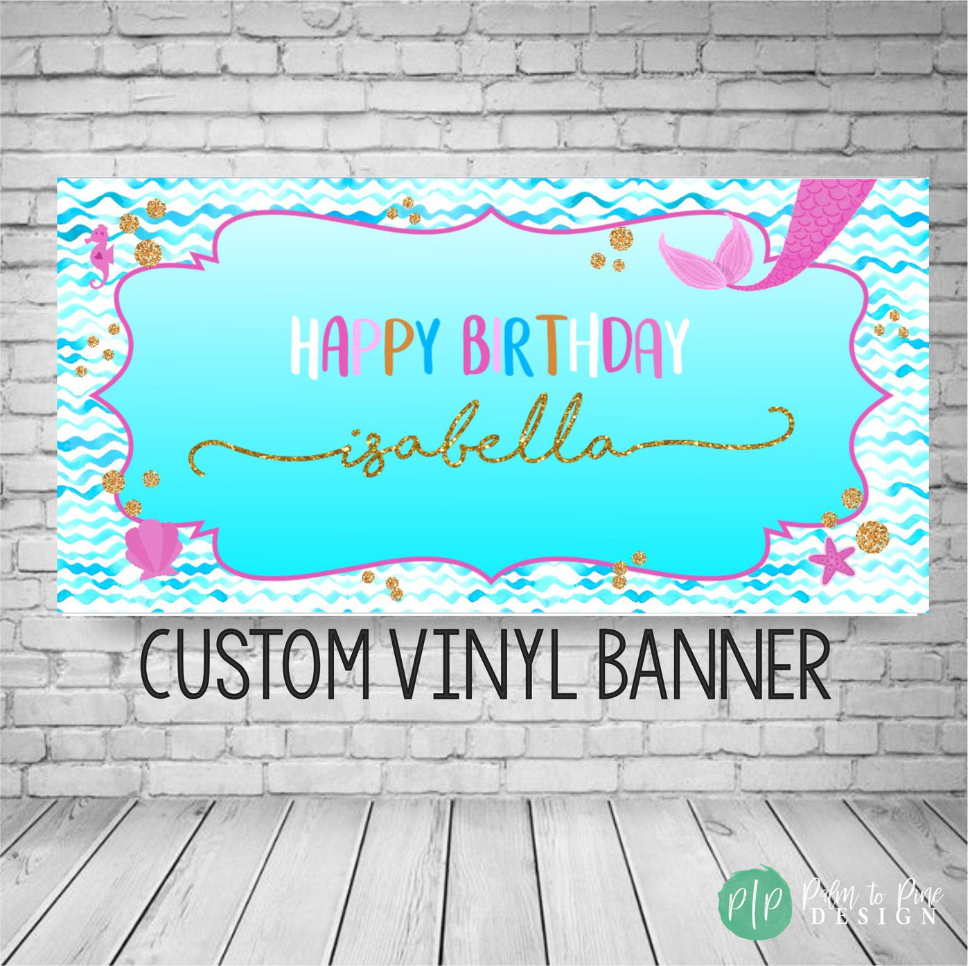 Mermaid Birthday Banner, Mermaid Birthday Party, Mermaid banner, Under the sea Decoration, Mermaid Backdrop, Watercolor mermaid birthday