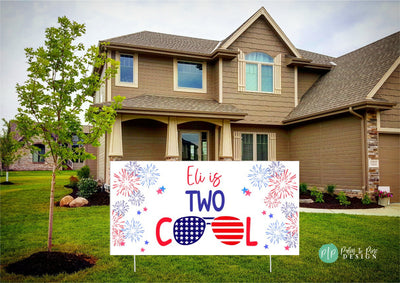 Fourth of July One Cool Dude Banner, Red White and Blue Two Cool Banner, two cool birthday decor, one cool dude birthday banner, 1st & 2nd