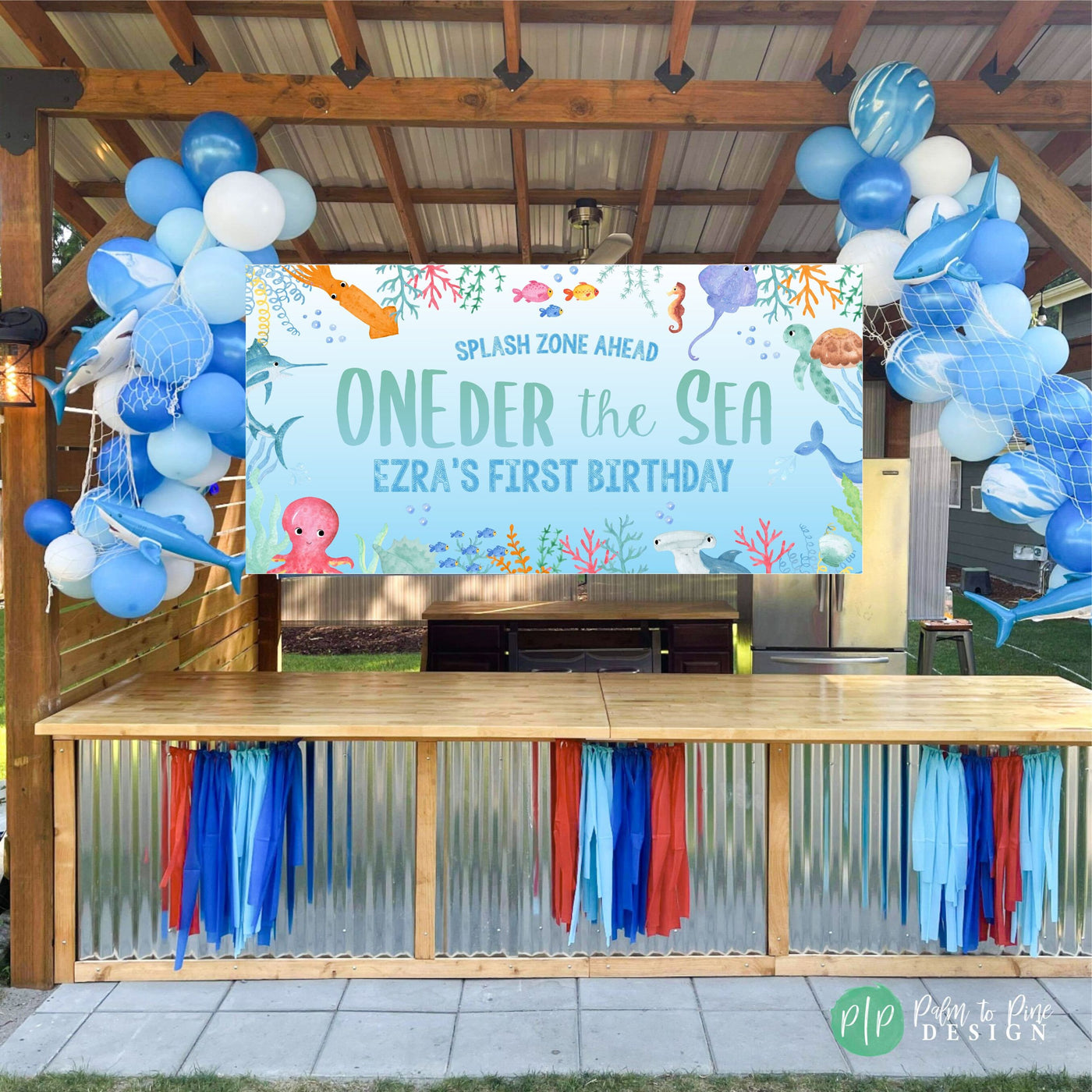 Buy Oneder the Sea Banner 1st Birthday Party Decoration Ocean