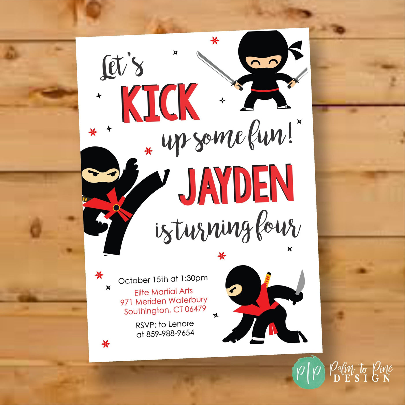 Ninja Birthday Invite, Ninja Birthday Invitation, Ninja Invite, Ninja Party, Boys Birthday Invite, Boys Ninja Birthday Party, Ninja party