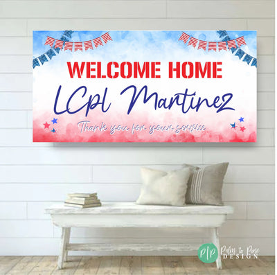 Welcome home military banner, Welcome home military sign, Memorial day banner, Military banner, Boot Camp Graduation banner, vinyl banner