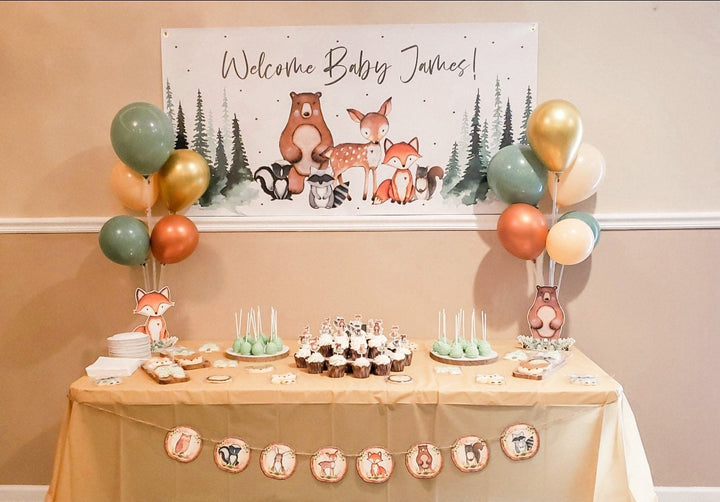 Woodland Baby Shower Banner – Palm to Pine Design
